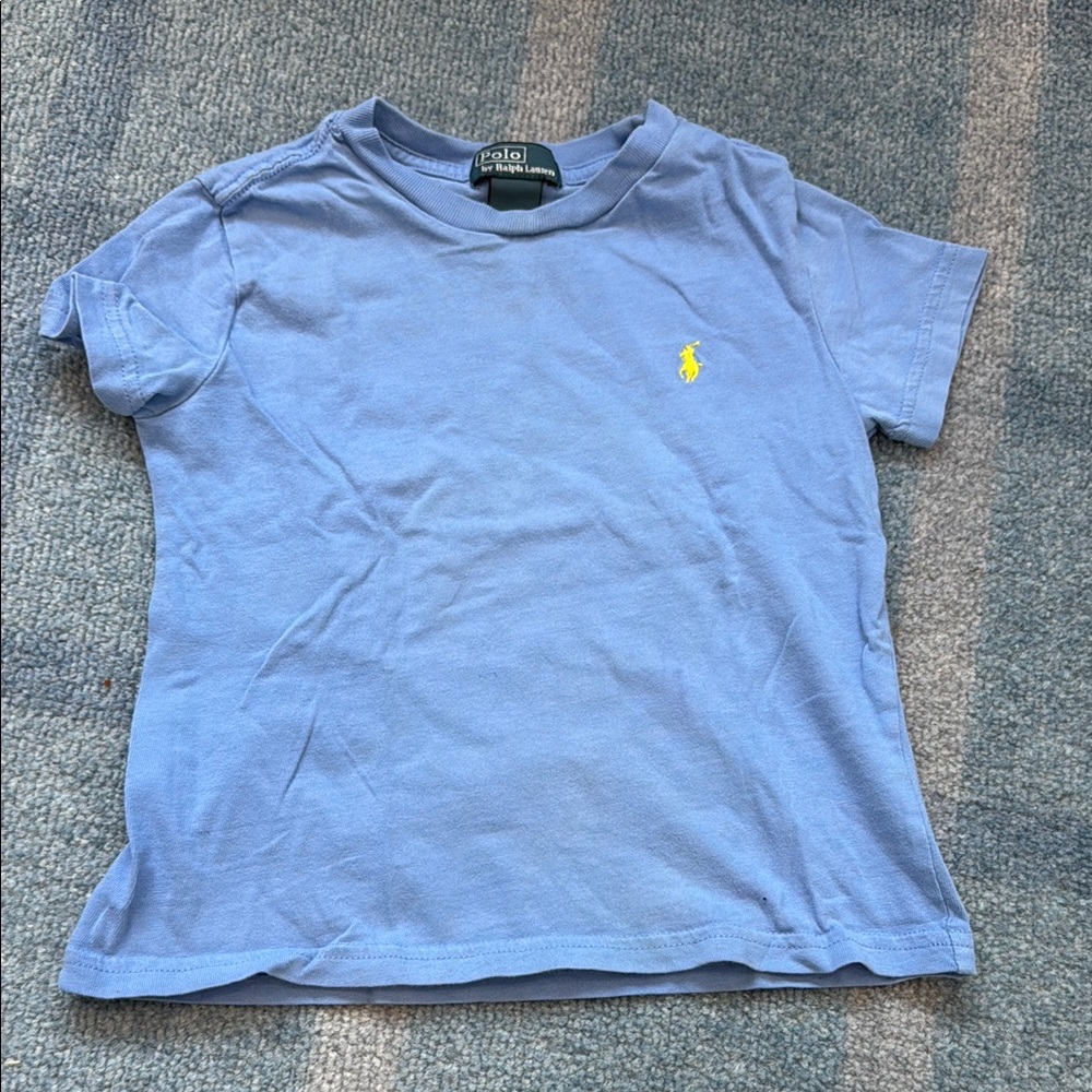 Polo by Ralph Lauren Kids Light Blue Tee with Yellow Logo 4t